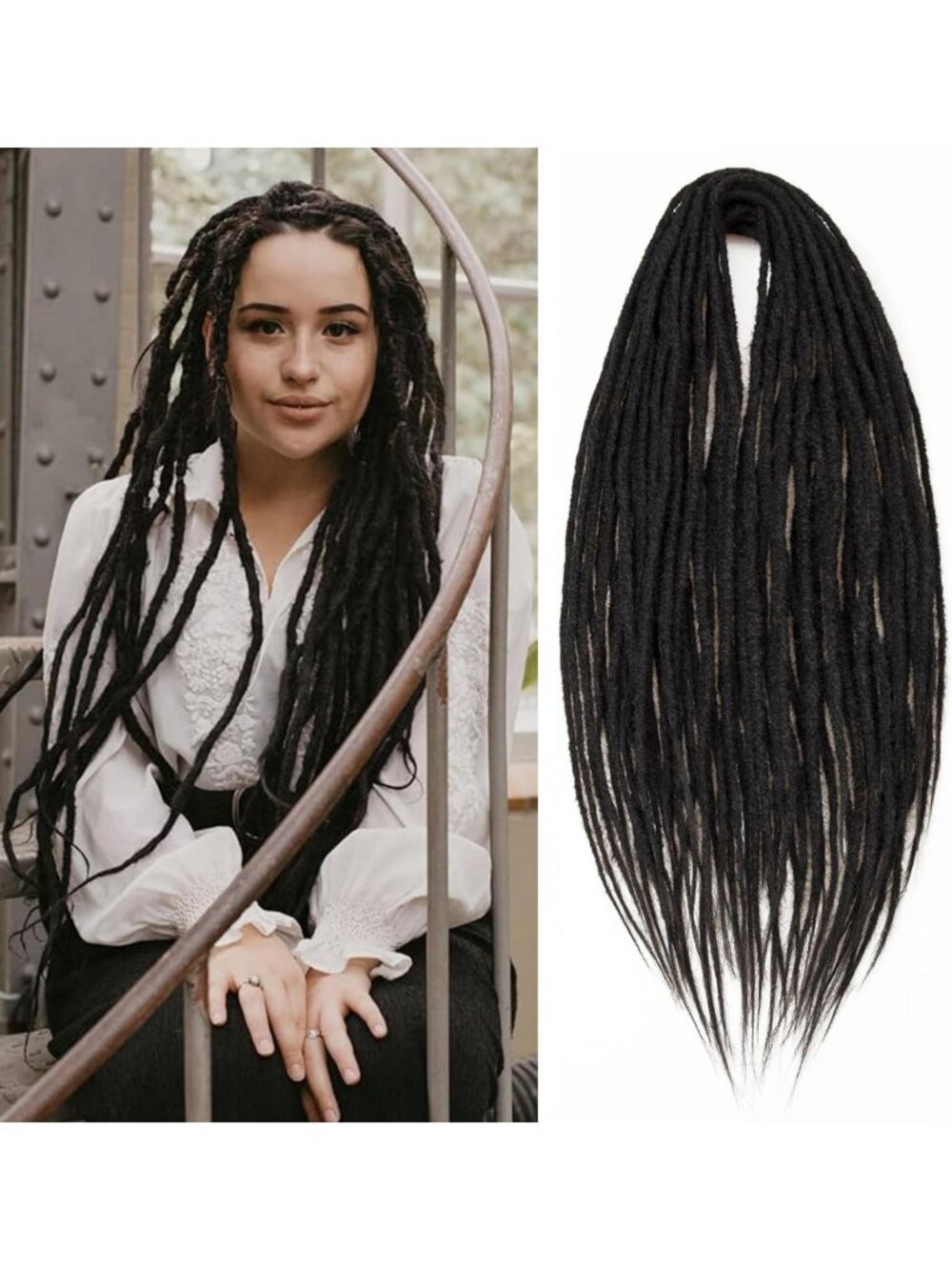 30" Handmade Soft Dreadlock Extensions - 20 Strands Crochet Hair Braids, Hippie